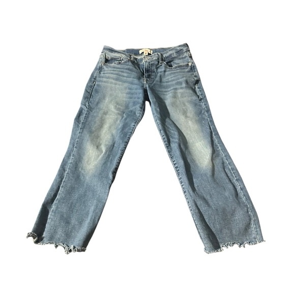 Lucky Brand Distressed Blue Cropped Jeans - Picture 1 of 5